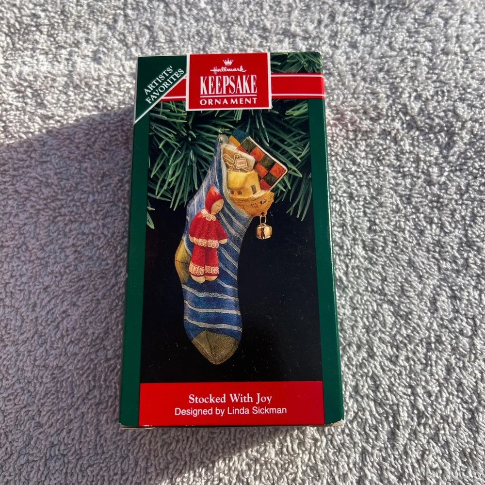 Hallmark Keepsake Ornament Stocked With Joy 1992 Artist Linda Sickman Christmas‎